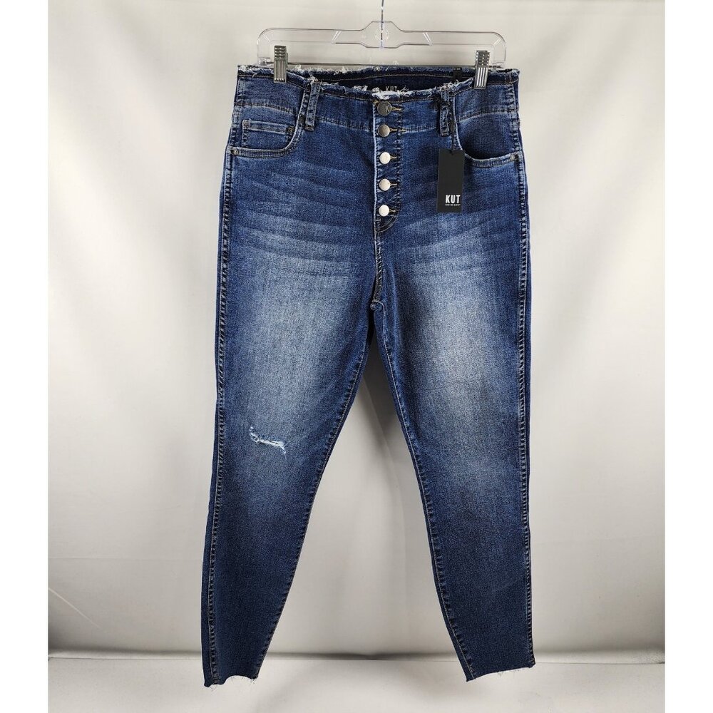 KUT FROM THE KLOTH Jeans Womens 12 Connie Ankle Skinny Distressed (32x27) NWT